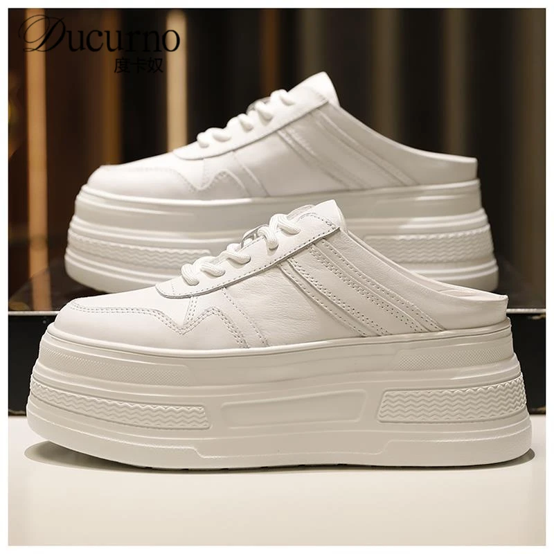 真皮厚底半夏季潮牌新款无后跟女鞋拖鞋女款2025新款爆款半拖百搭