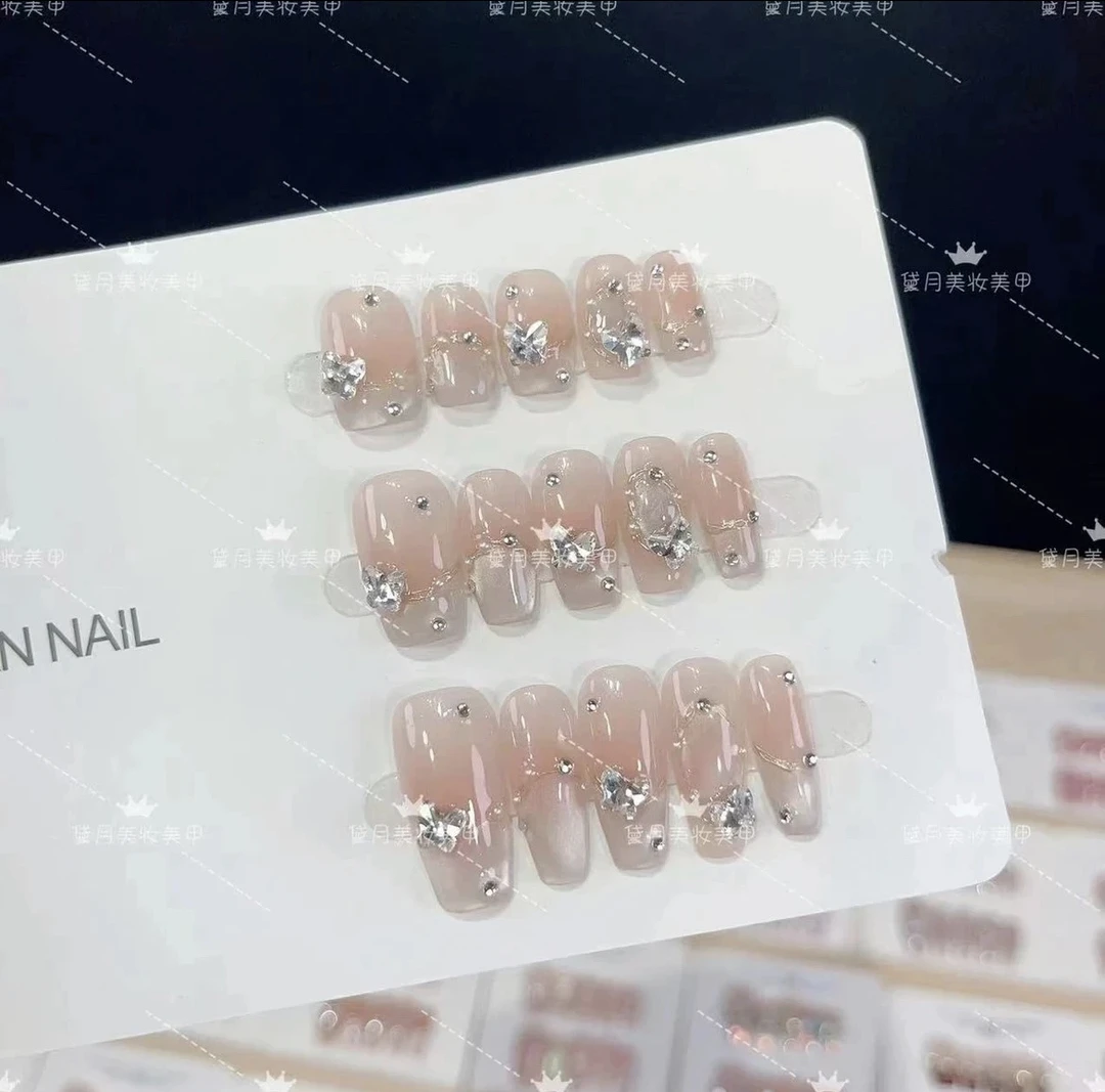 【月光之恋】纯手工穿戴甲高级轻奢穿戴式美甲贴长款显白百搭美甲