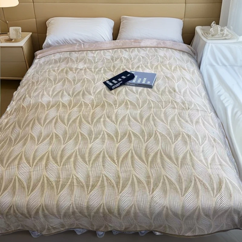 美悦家纺推荐【水波纹树叶高级石墨烯被子】230*200CM加厚可机洗被
