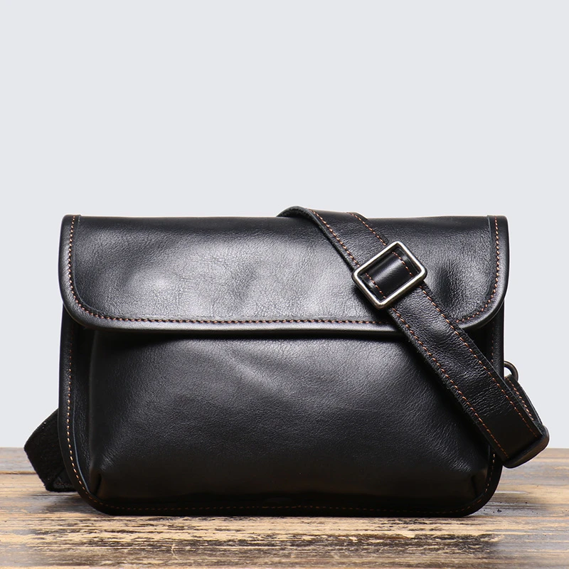 头层牛皮男士单肩虎头包植鞣真皮斜跨包手拿包时尚百搭潮流男包