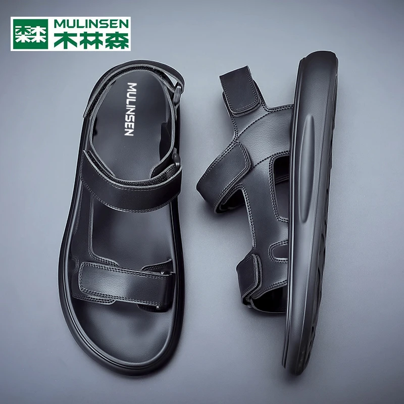 木林森夏季男士运动凉鞋时尚百搭舒适透气户外软底外穿潮流沙滩鞋
