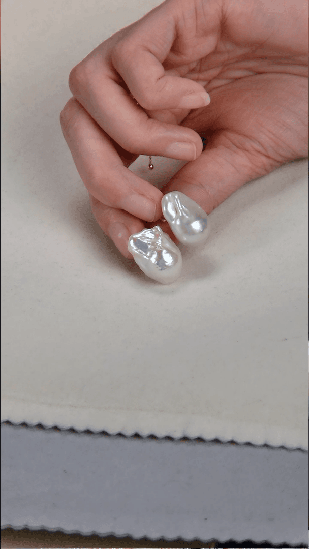 【闪购商品】淡水珍珠耳饰未镶嵌D719巴洛克耳钉 0146