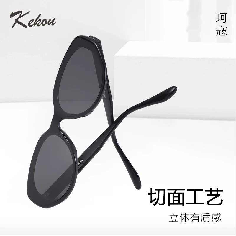 新款猫眼防紫外线偏光墨镜窄框太阳眼镜时尚复古立体女款KC0002