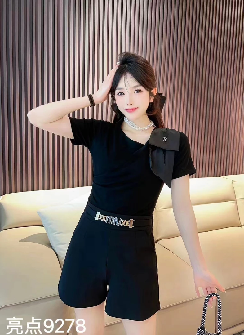 2024大码靴裤夏季新款胖MM显瘦百搭阔腿裤黑色A字西装短裤休闲裤