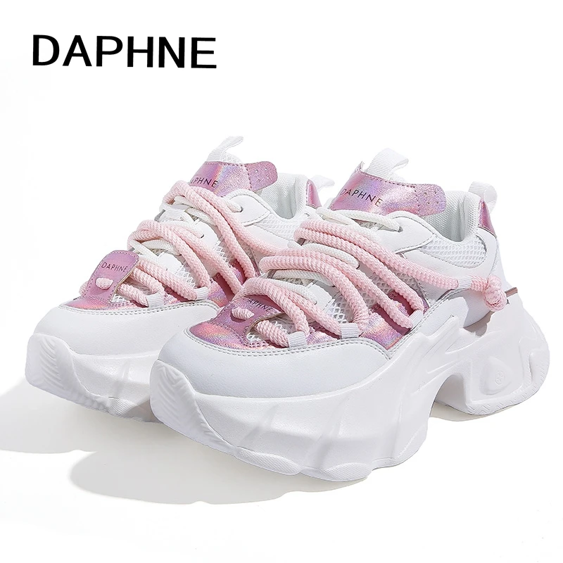 Daphne/达芙妮老爹鞋女增高厚底2025夏季上新软底透气休闲运动鞋