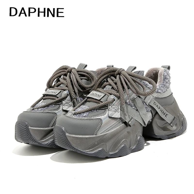 Daphne/达芙妮2024【五金女孩】小众酷帅加绒老爹鞋达芙妮时尚女鞋