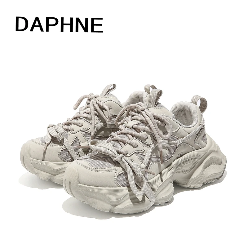 Daphne/达芙妮夏季上新透气5.5cm老爹鞋增高潮流百搭女鞋ins