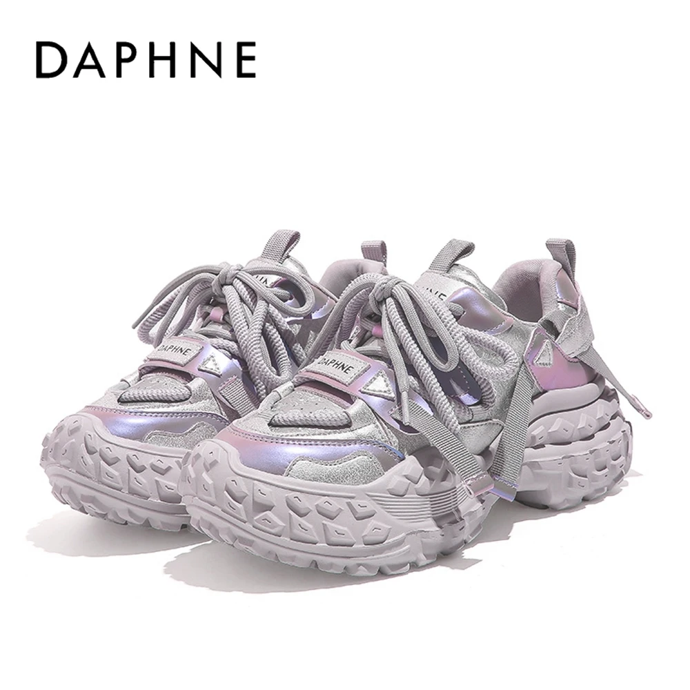 Daphne/达芙妮2025夏上新时尚网红厚底老爹鞋百搭撞色潮流女鞋ins