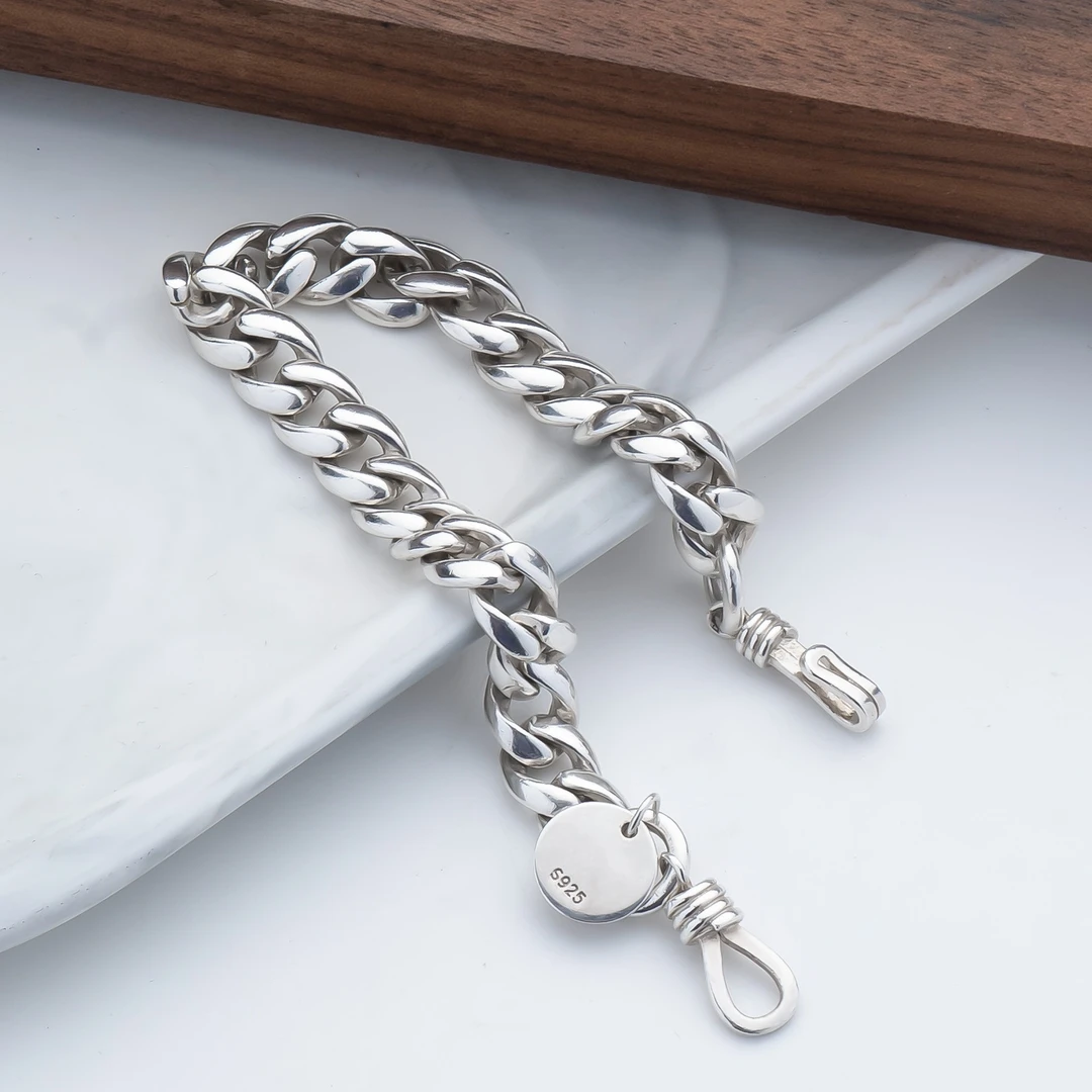 925银手链 欧美风百搭时尚个性素款重工简约韩版ins冷淡风手链