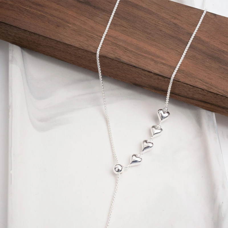 坠链均925银 时尚轻奢爱心项链个性气质百搭简约吊坠精致ins素款