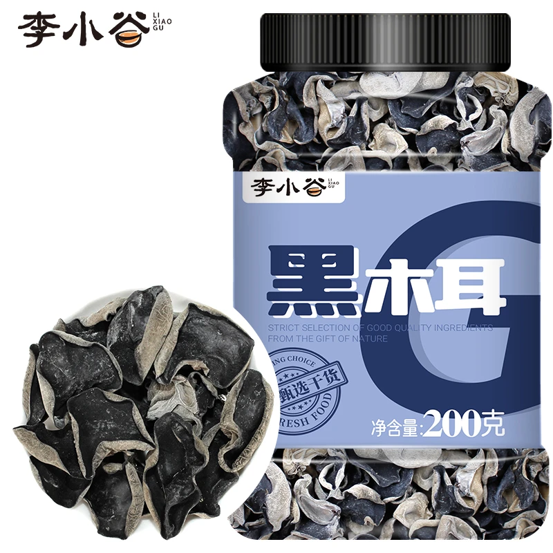 李小谷黑木耳200g罐装 干木耳东北木耳山珍南北干货火锅食材菌菇