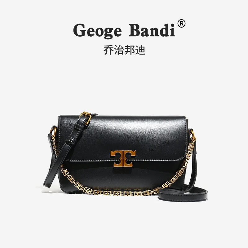 【袁媛设计师款】时尚棕色小包包潮流新款轻奢单肩黑色斜挎包1005