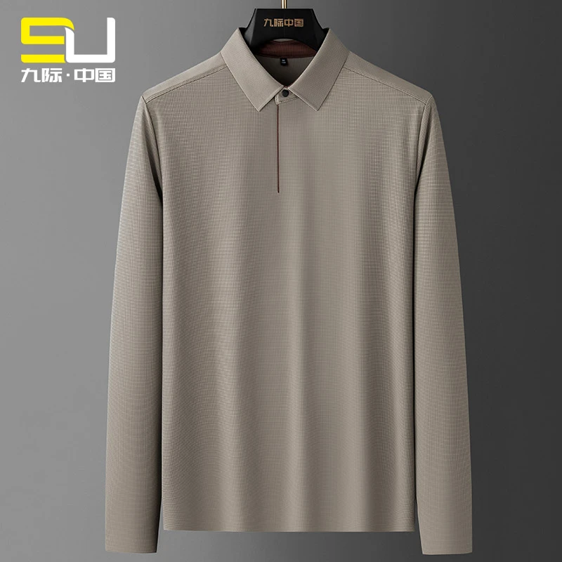 男士长袖POLO衫薄款夏季休闲中年商务男装潮流百搭大码打底上衣