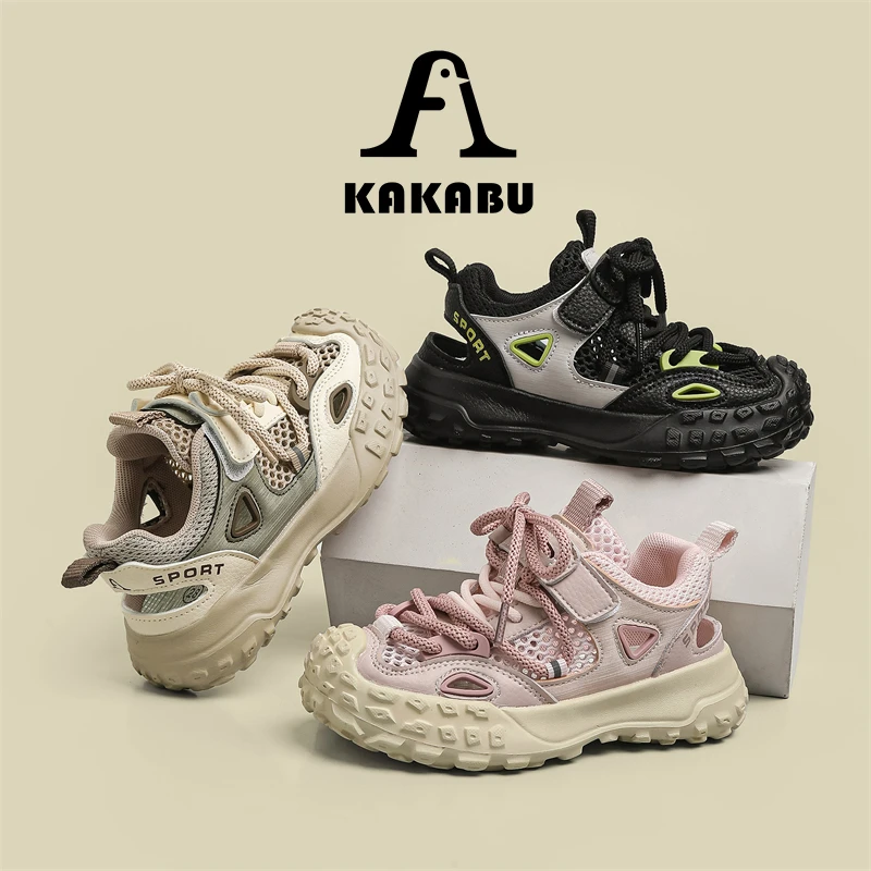 夏季新款魔术贴童鞋时尚女童凉鞋男童凉鞋透气舒适儿童运动鞋023