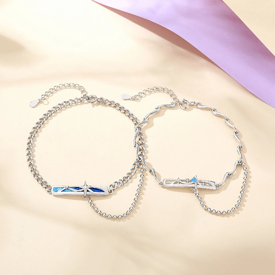 925银手链 七夕轻奢ins风 星星轨迹手链 QJA000766