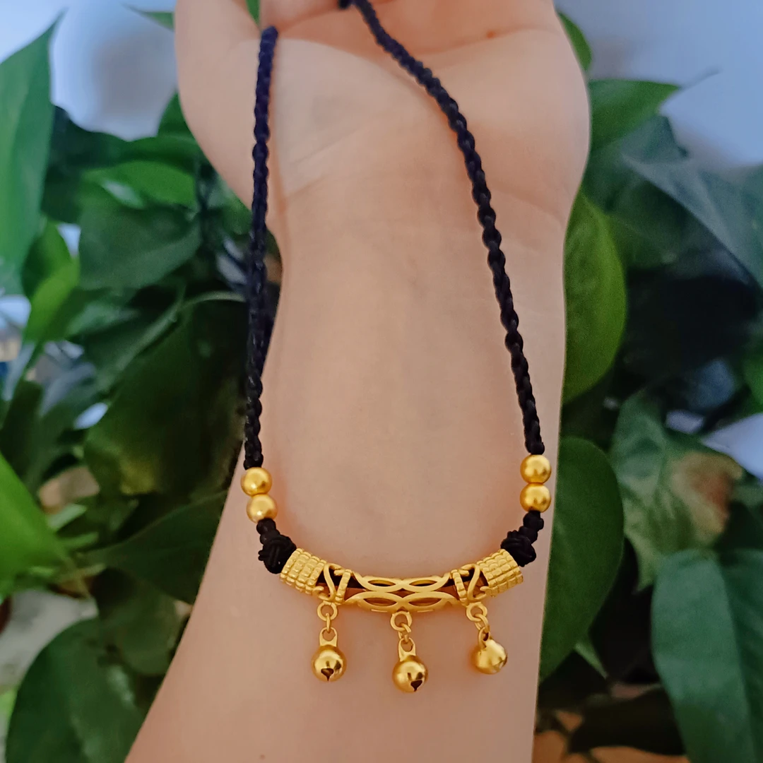 合金布艺项链 新中式国风|钱币镂空款弯管项链带铃铛款古法