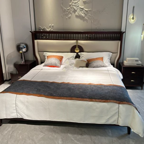 高博铭品新中式主材黑檀木辅材乌金木实木床主卧大床