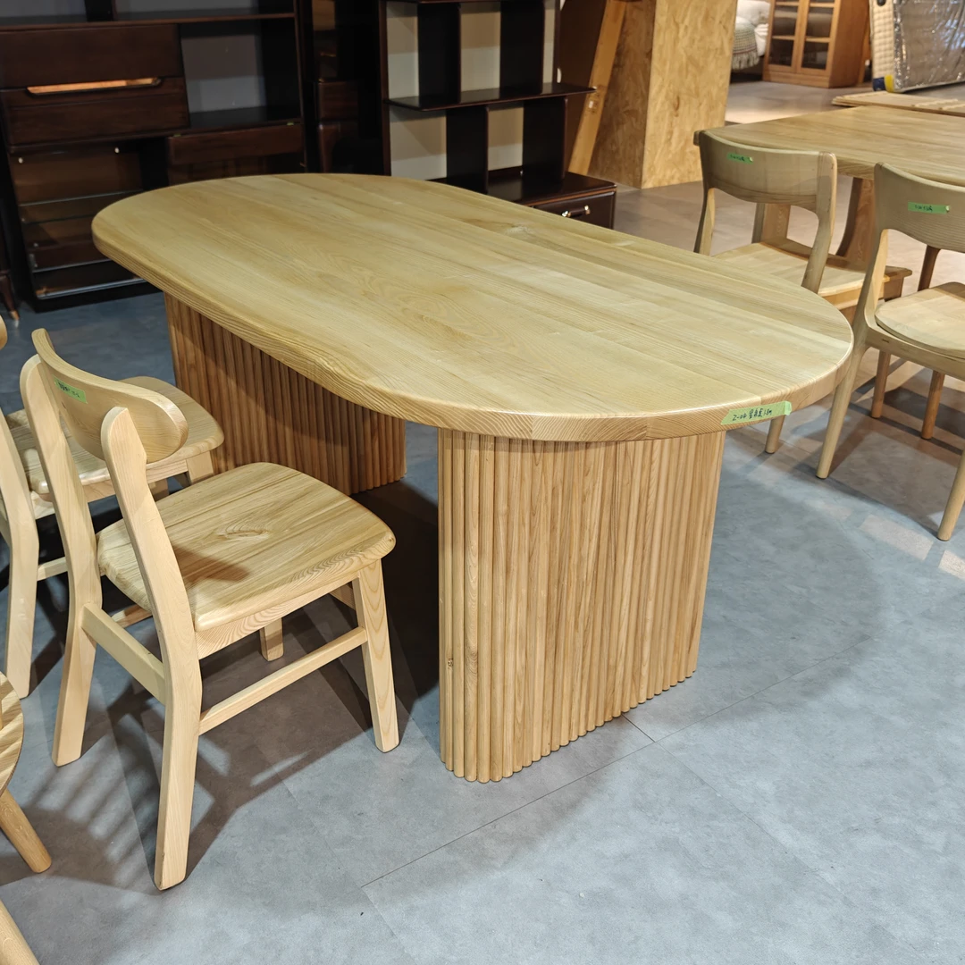 04 竖条腿大板桌中式禅意茶室茶桌书桌办公桌