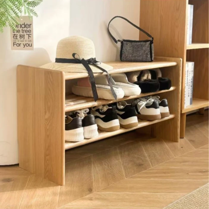 全实木白蜡木鞋架换鞋凳两用鞋柜原木风卧室玄关客厅收纳架