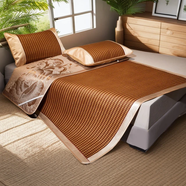 夏季加厚藤席双面床席凉席夏天家用竹席子冬夏两用双面席子可折叠