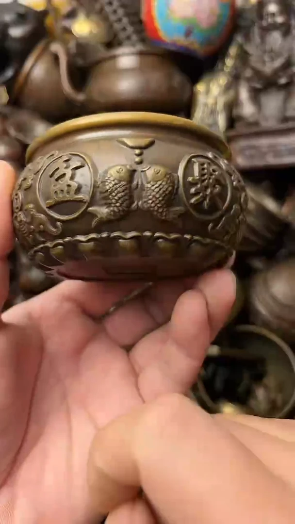 【闪购商品】青铜双鱼抱福聚宝盆