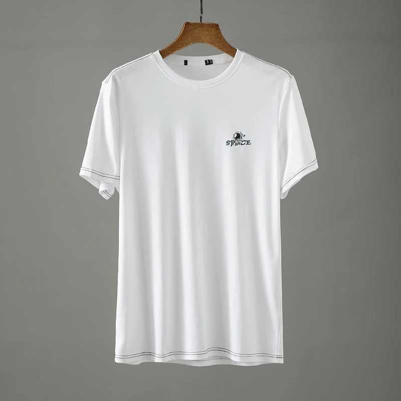 H921剪标夏季纯棉航天图案圆领休闲短T