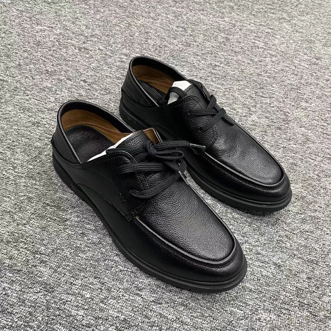 H0091剪标时尚透气牛皮休闲皮鞋舒适男鞋