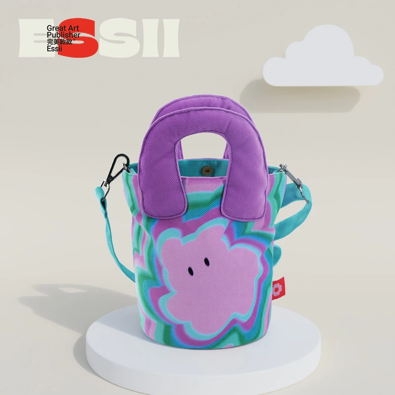完美款款章鱼虫BoBo插画师联名款可爱卡通时尚个性不规则马蹄桶包