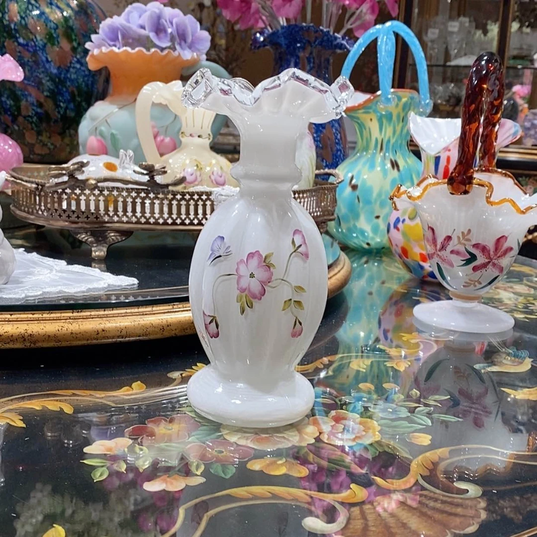 【闪购商品】陶瓷摆件F8170 白色琉璃芬顿花瓶