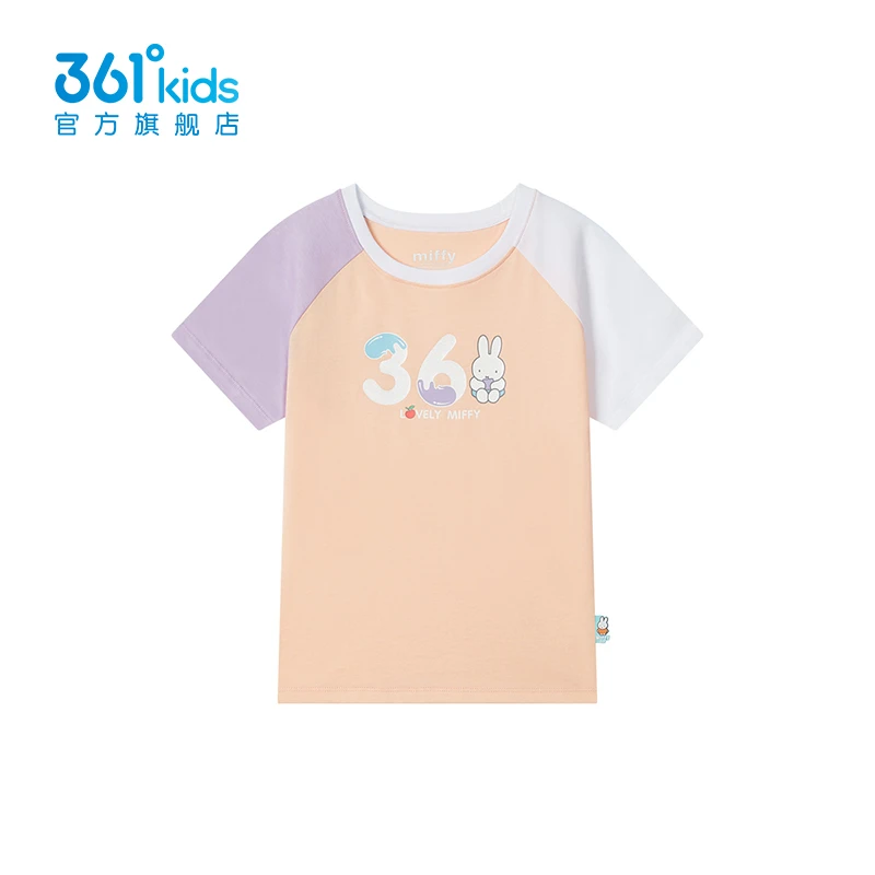361度童装女童短袖针织衫2023年夏季新款T恤小童上衣N62324203