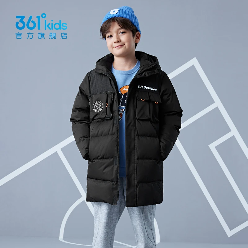 361°童装中大童羽绒服2024冬季新款儿童连帽外套加厚保暖男童女童