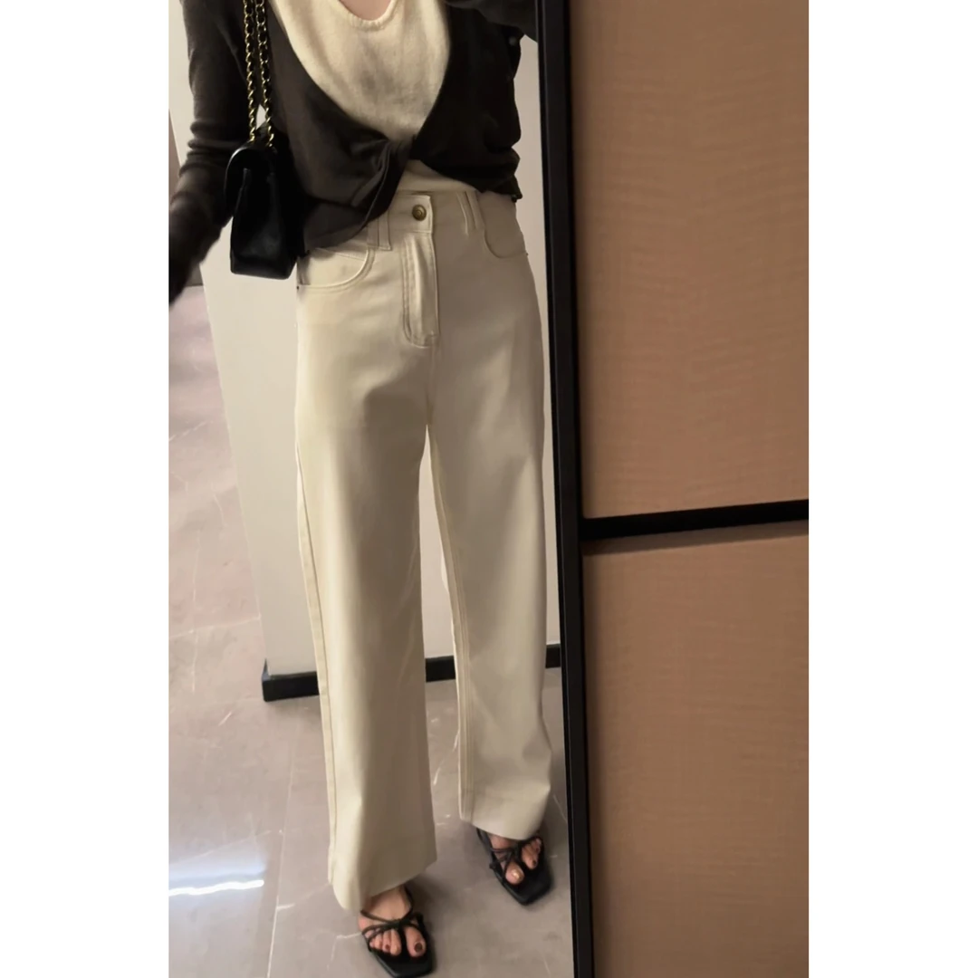 【腿精秘籍】抓绒磨毛版！高品质百搭简约显瘦显腿直高腰直筒牛仔裤