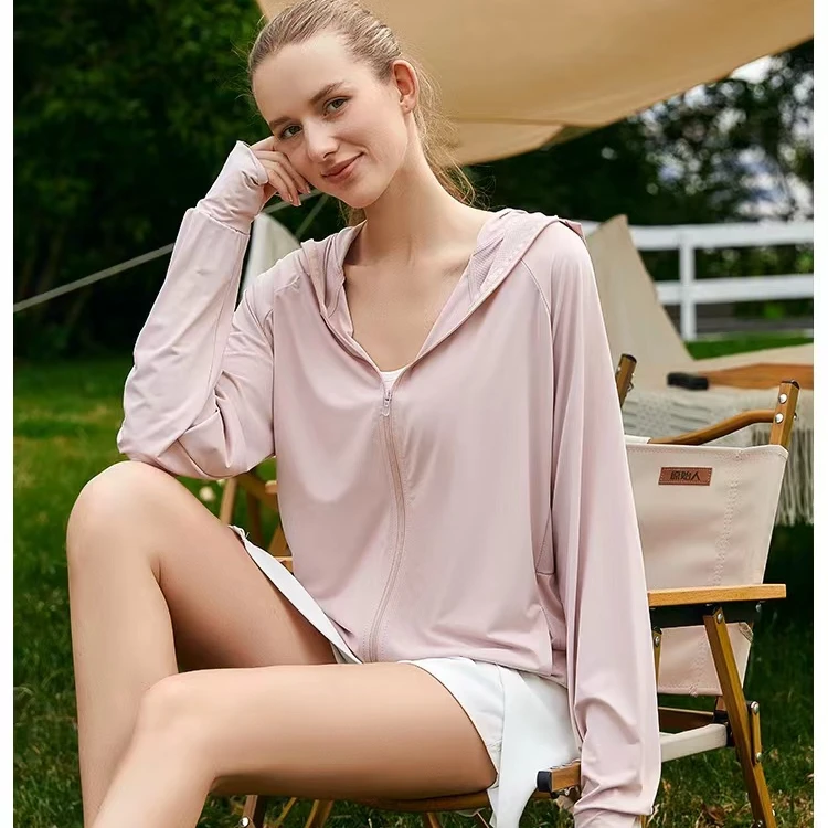 【拍一发三】云朵原纱可拆卸帽檐长款防晒衣修身户外凉感轻薄款透气