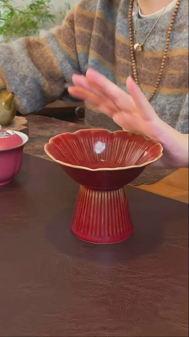 【闪购商品】陶瓷盘JM633-新铜红