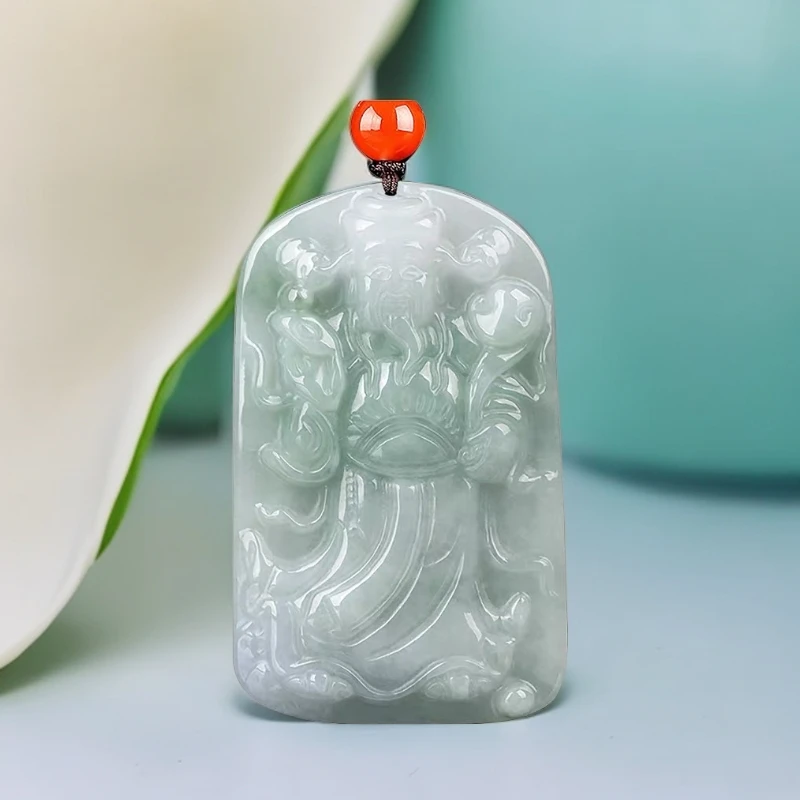天然缅甸a货观音招财大号财神挂件(多样性发货)发1颜色差异