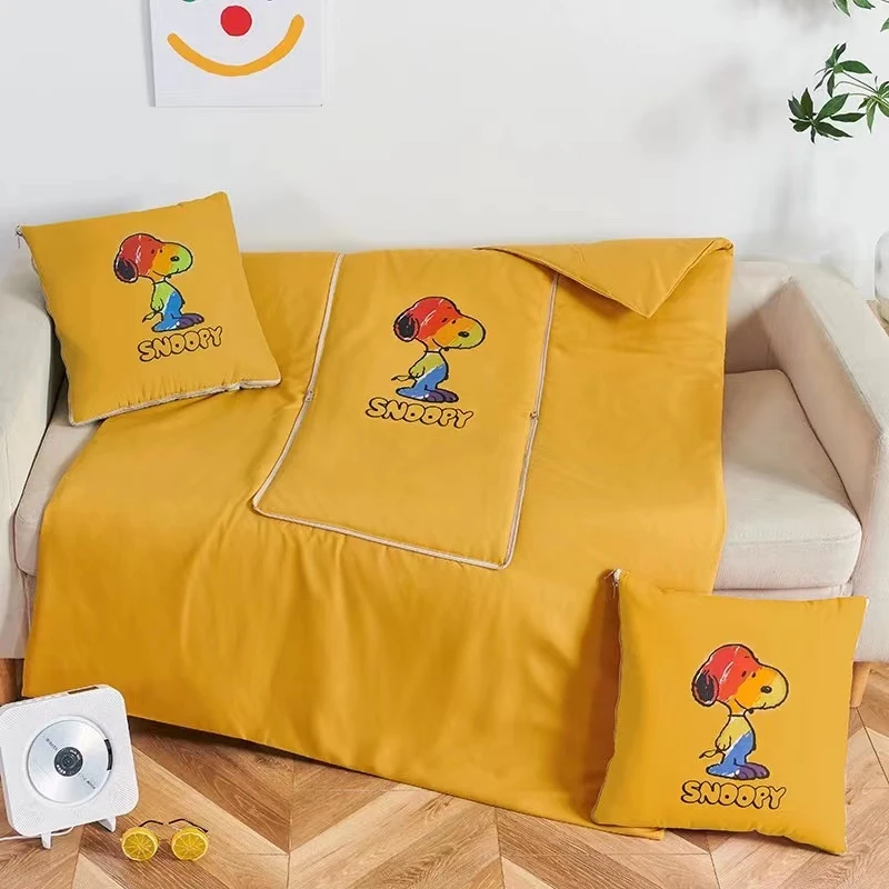 《辉岳》姜黄色卡通抱枕被多功能40*40-100*150 发2个