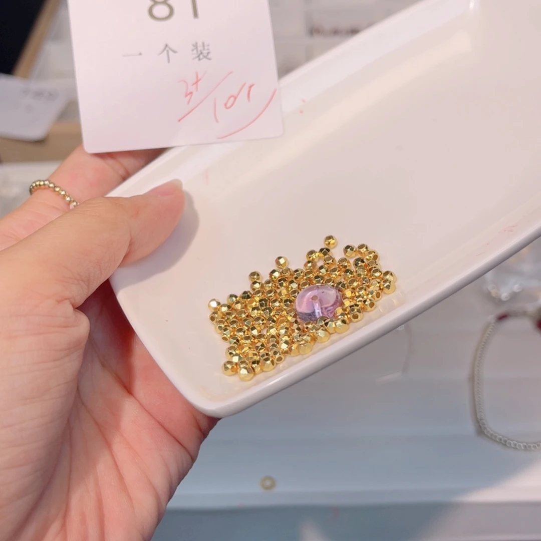 紫晶珠宝半成品银S925镀金镶嵌81