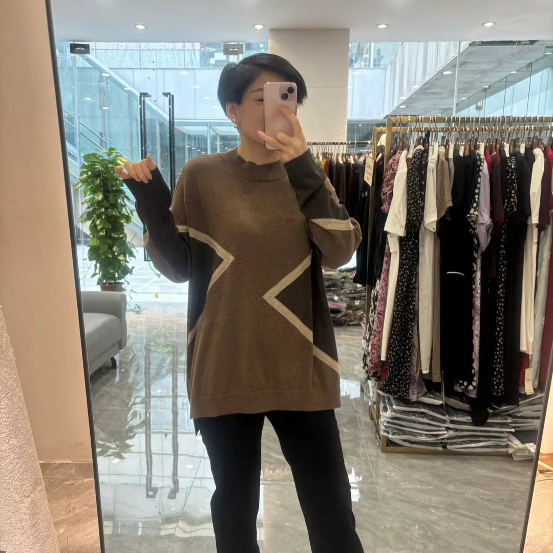 【丽丽家】欧货立体三角不规则大板羊毛衫4693