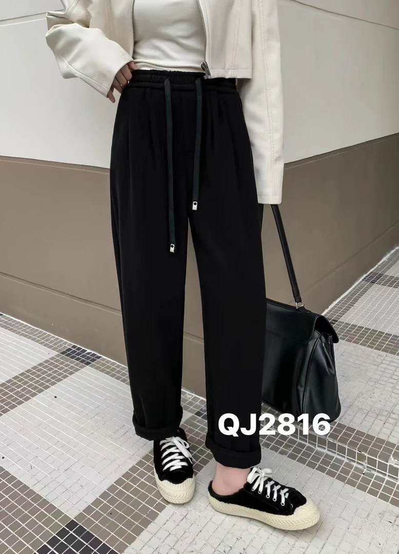 【丽丽家】春秋新款简约百搭奶奶裤2816