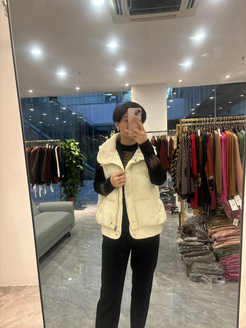 【丽丽家】冬季新款时尚假两件拼接羽绒马甲9960