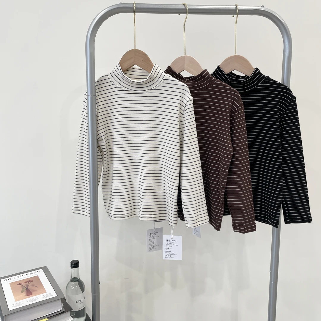 儿童半高领条纹打底衫Q207