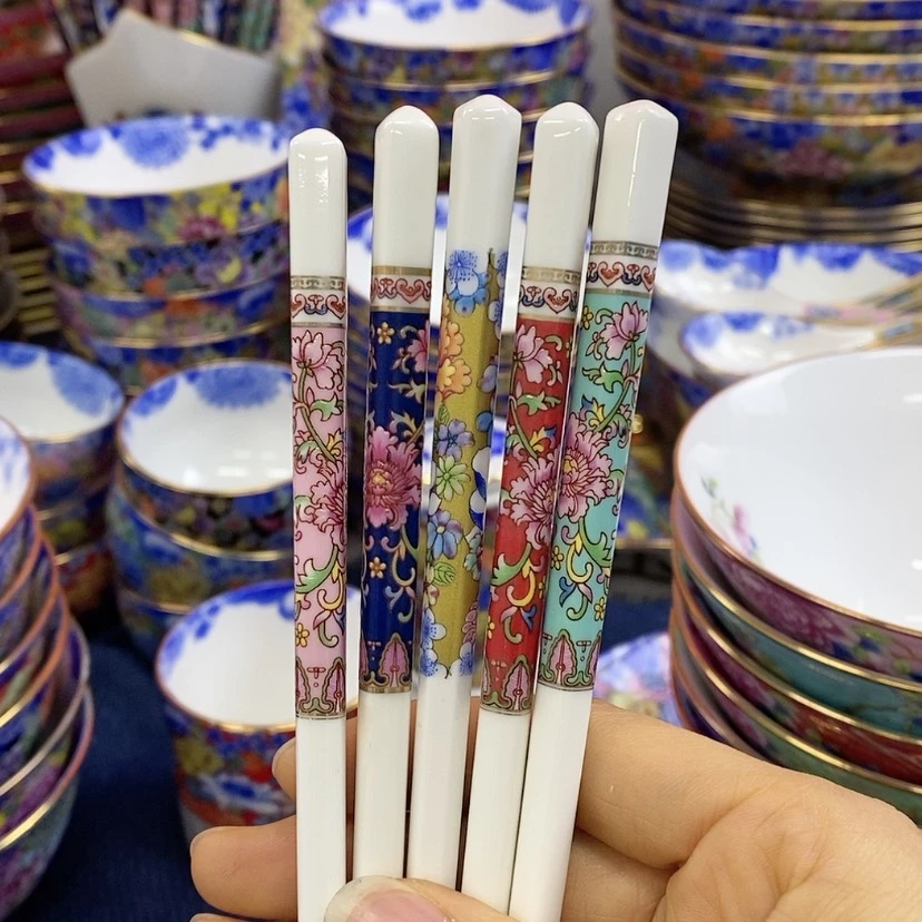 【闪购商品】陶瓷碗小**的5双混色