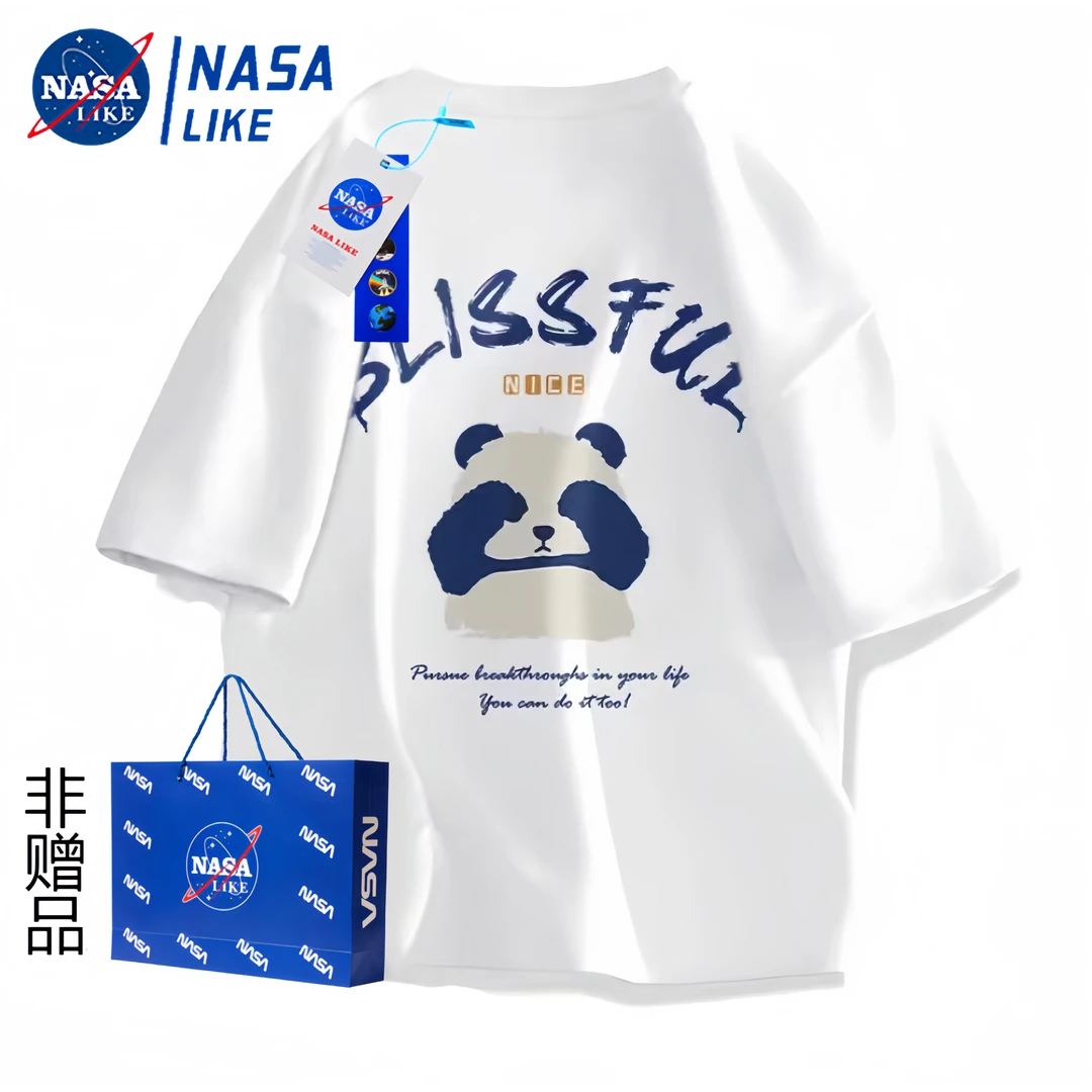 NASA联名2024年新款潮牌春夏季纯棉短袖T恤男女款高级休闲上衣ins