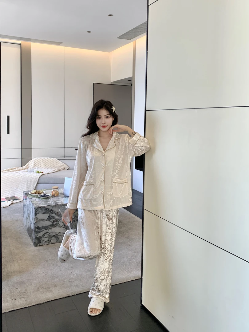 【103号金枝玉叶】绒款长袖两件套金钻绒秋冬新款可外穿-23704