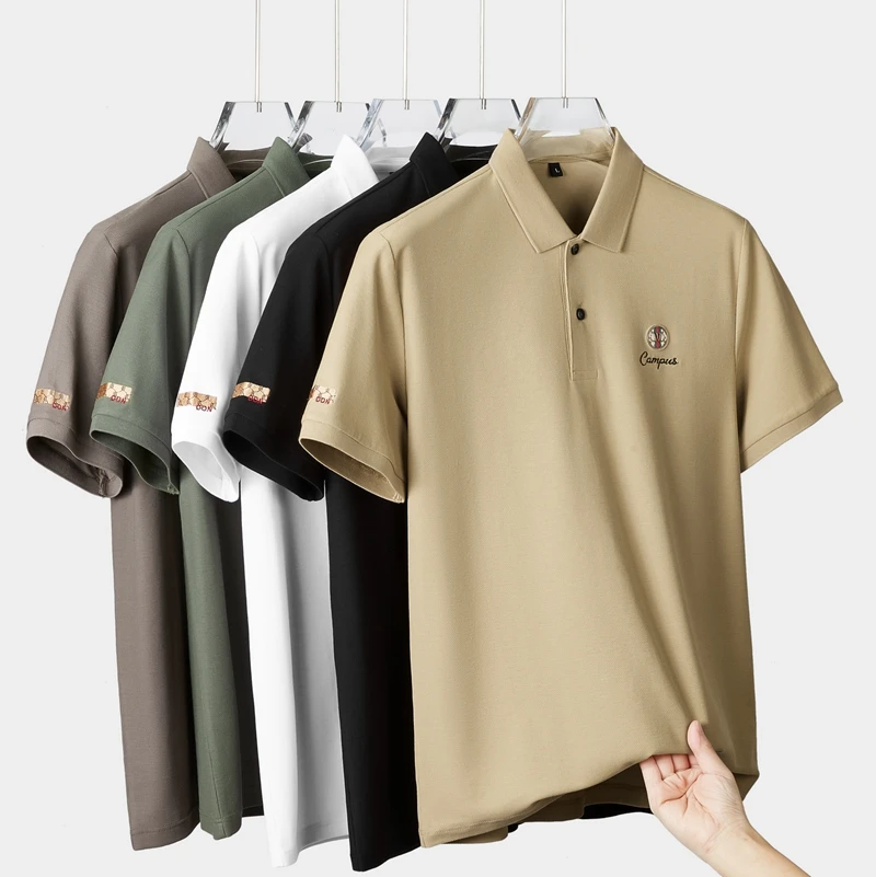 夏季新款运动男士大码纯棉POLO衫宽松翻领休闲时尚百搭半袖简约