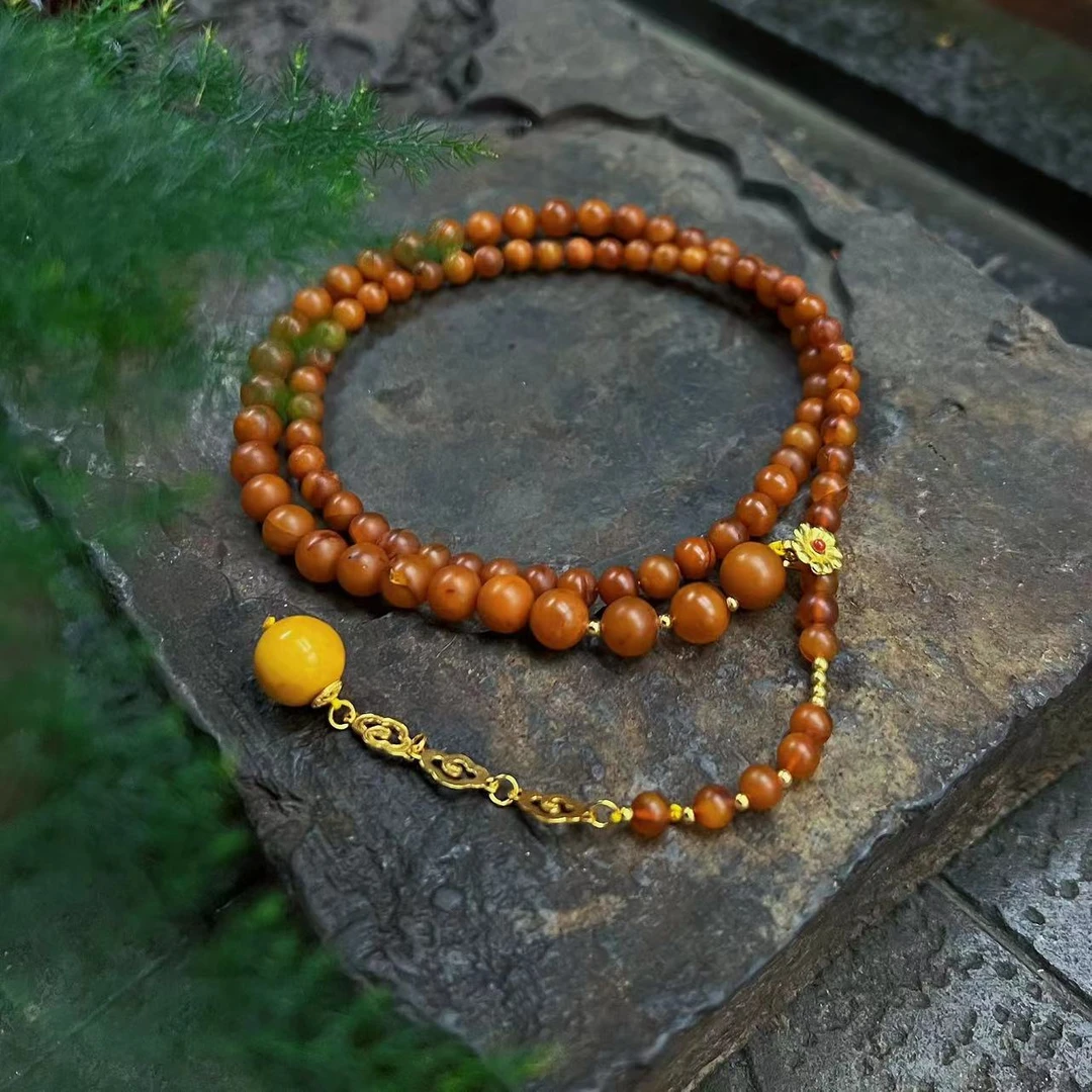 慧心石X439国风款蜜蜡吊坠蜜蜡项链Y型链（多样性发其一）