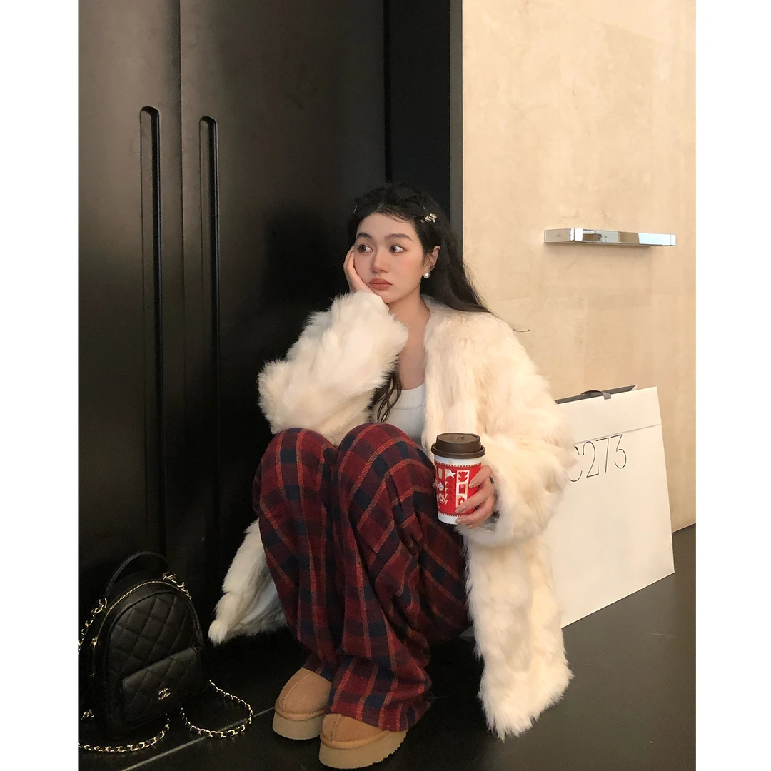 【直播福利款】COCO皮草“夜宴一梦”进口托卡羊毛拼毯皮毛一体皮草女