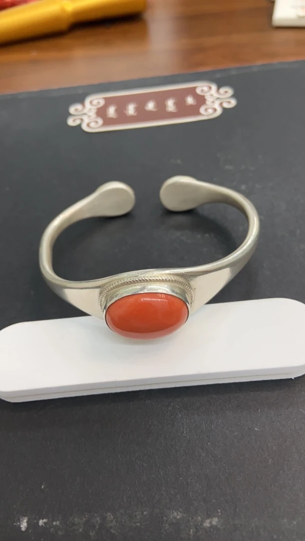 非金属亚克力手镯 纯手工民族风手镯银制