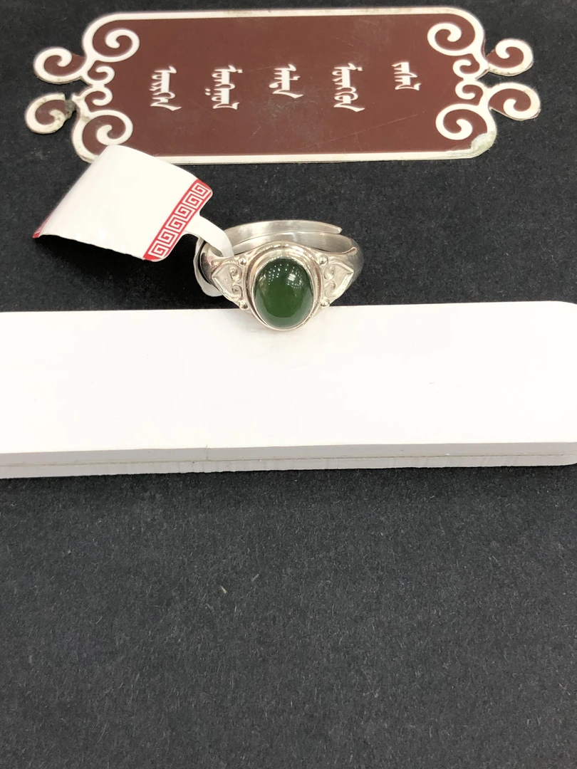 非金属亚克力戒指 民族风纯手工银戒指