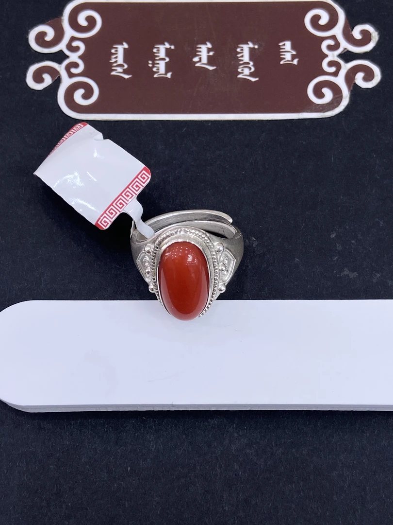 非金属亚克力戒指 真珊珊纯手工民族风可调节银戒